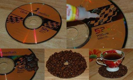 Подставки под чашки из CD- дисков